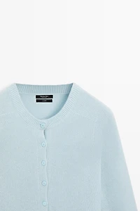 Cardigan court 100 % cachemire