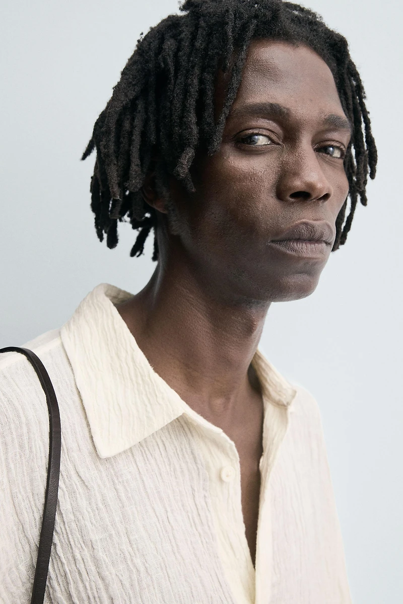 100% CRINKLED LINEN SHIRT