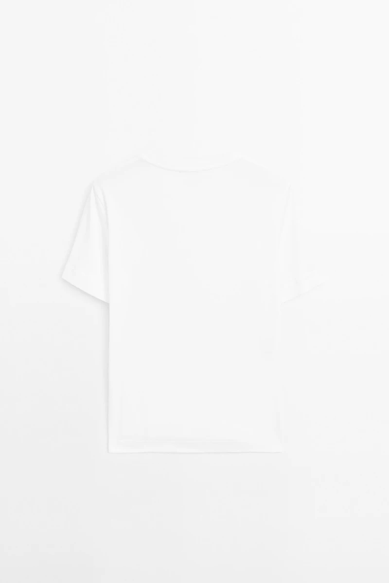 T-shirt interlock col rond 100 % coton