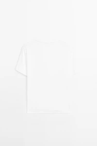 T-shirt interlock col rond 100 % coton