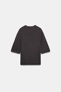 SHORT SLEEVE KNIT SWEATER