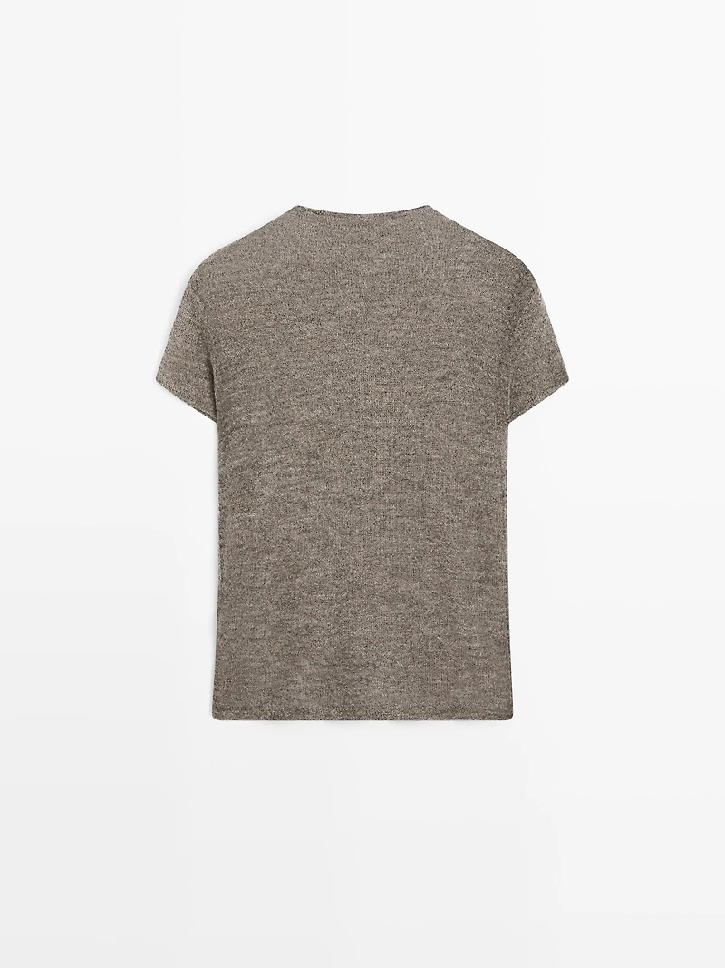 Cutwork wool blend T-shirt