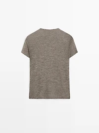 Cutwork wool blend T-shirt