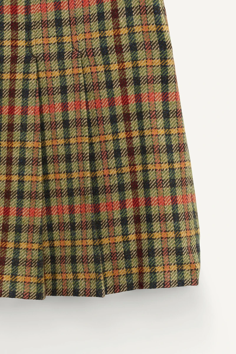 HOUNDSTOOTH WOOL BLEND SKIRT LIMITED EDITION