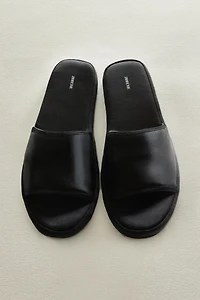 SATEEN FLATFORM SLIDER SLIPPERS