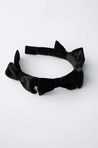 VELVET BOWS HEADBAND