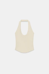 ROUNDED HEM HALTER TOP