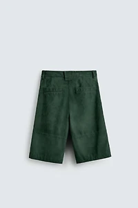 RELAXED FIT SUEDE LEATHER SHORTS