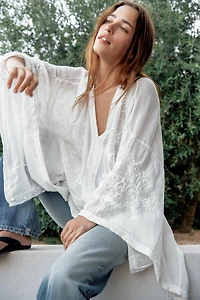 ZW COLLECTION EMBROIDERED CAPE BLOUSE