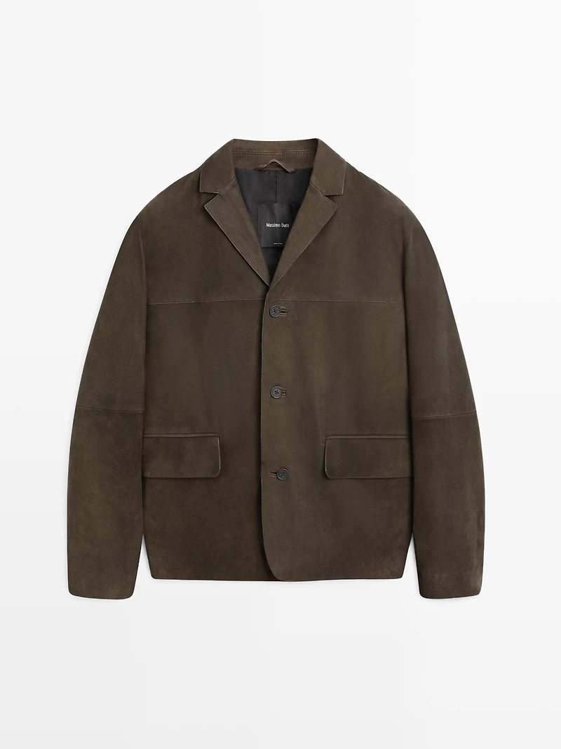 Nubuck leather blazer