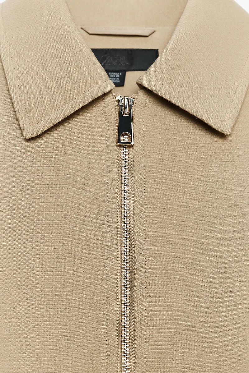 ZIP-UP GATHERED JACKET