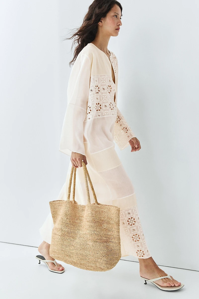 Flowing embroidered kaftan dress