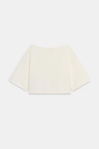 BOAT NECK COTTON T-SHIRT