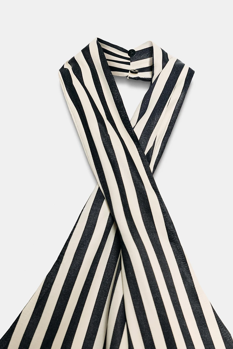STRIPED HALTER TOP