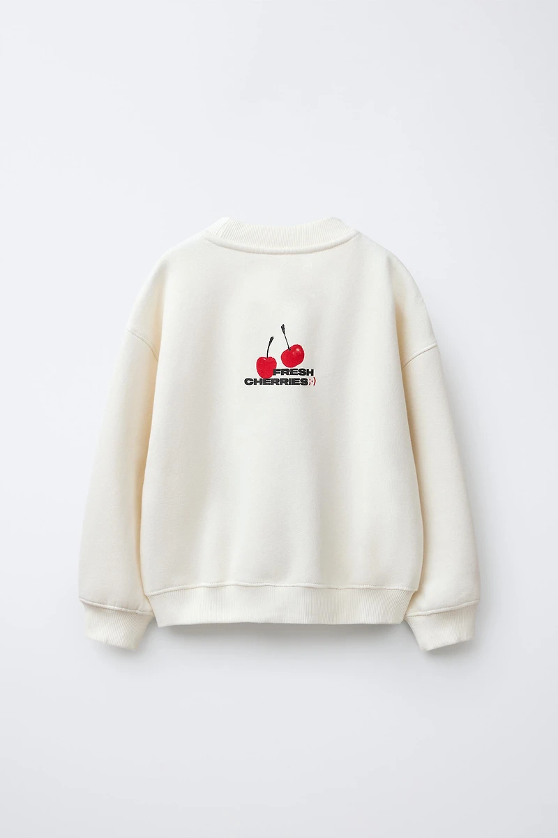 CHERRY AND TEXT SWEATSHIRT