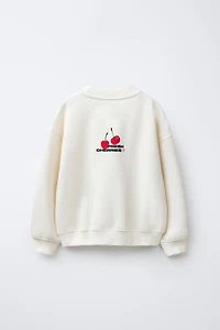 CHERRY AND TEXT SWEATSHIRT
