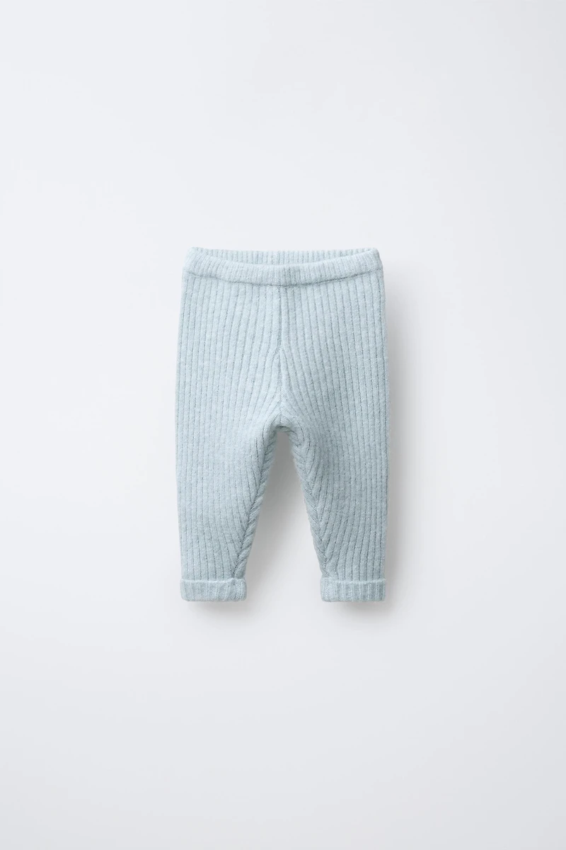RIBBED KNIT LEGGINGS