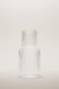 STRIPED BOROSILICATE GLASS NIGHT SET (SET OF 2)