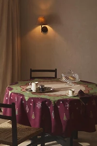 CHRISTMAS PRINT COTTON TABLECLOTH