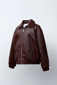 BLOUSON BOMBER EN MATIÈRE SYNTHÉTIQUE
