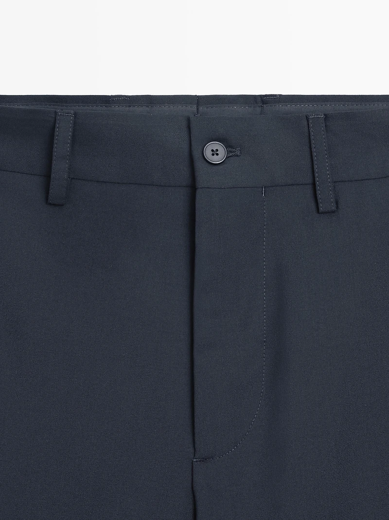 Wide-leg wool suit trousers