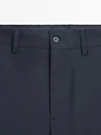 Wide-leg wool suit trousers