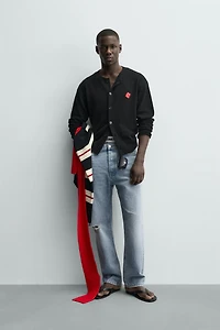 DICE HEARTS PATCH CARDIGAN