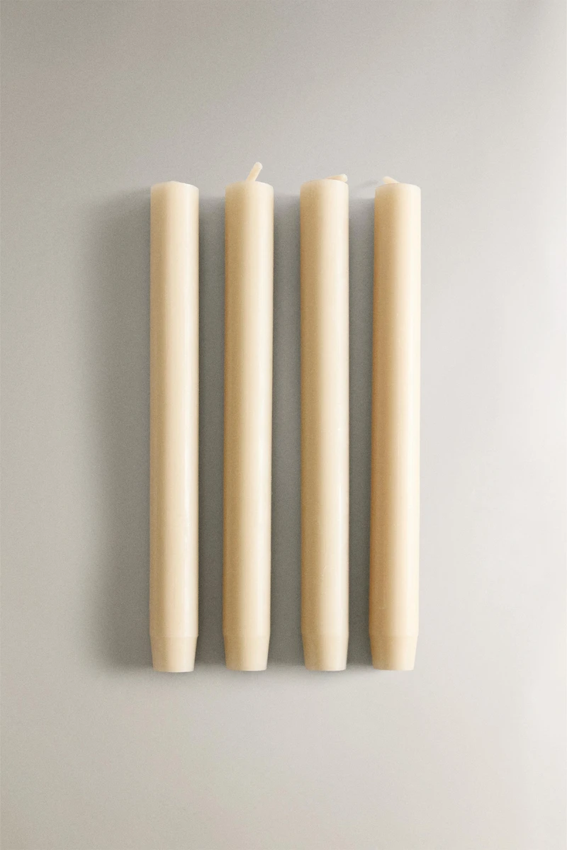 SET OF DECORATIVE CYLINDRICAL LONG TAPER CANDLES (SET