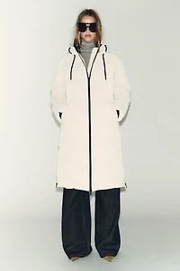 LONG RUBBERIZED WINDPROOF HOODIE ANORAK