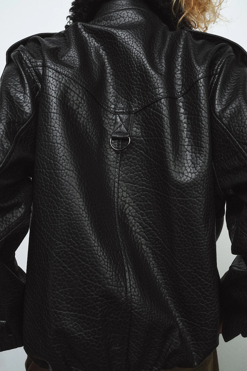 FAUX LEATHER BOMBER JACKET ZW COLLECTION