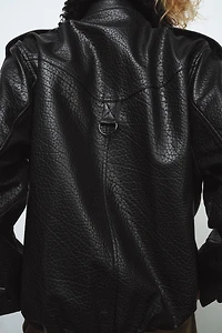 FAUX LEATHER BOMBER JACKET ZW COLLECTION