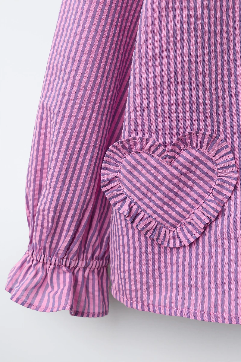 CHEMISE À RAYURES AVEC CŒUR