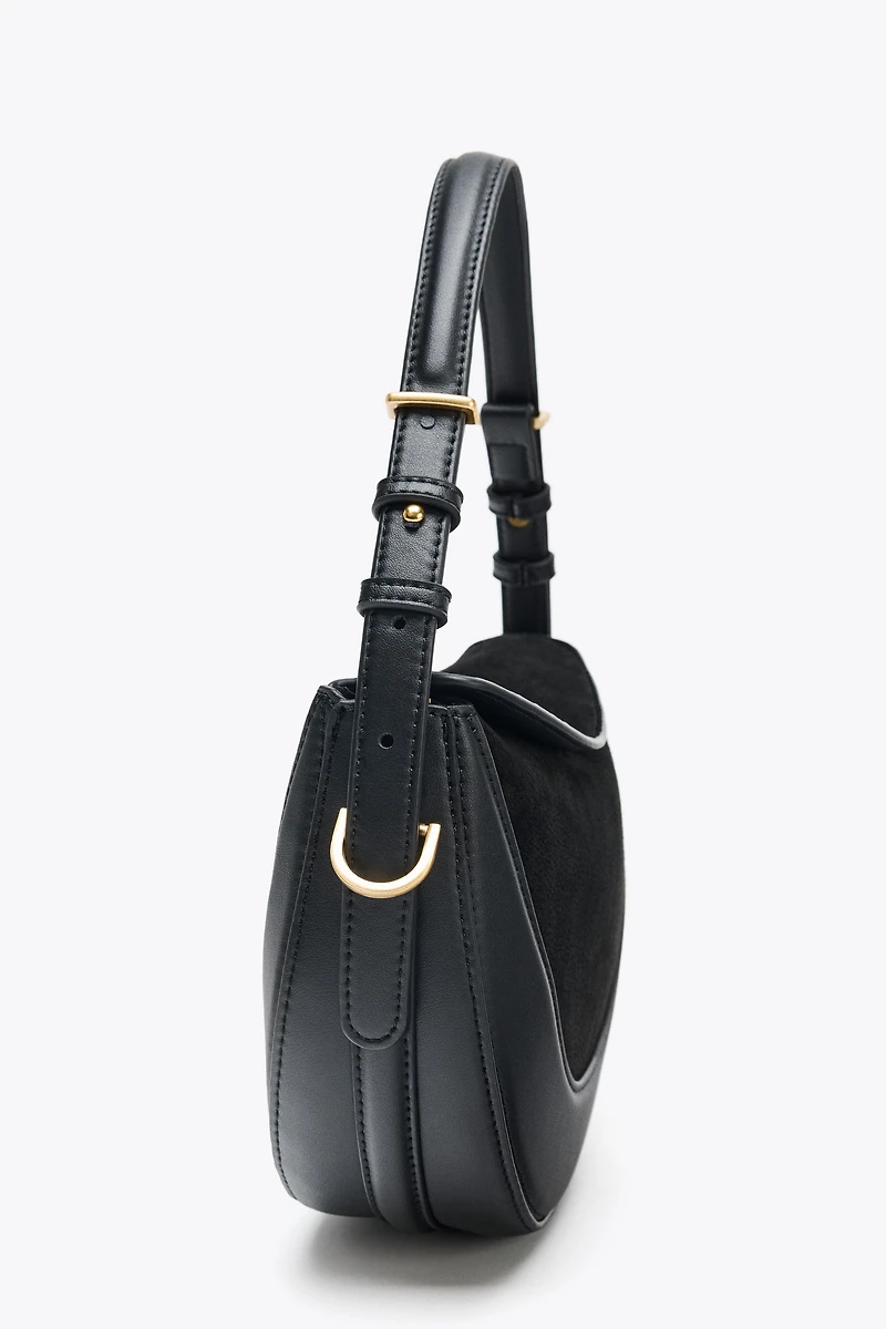 CROSSBODY BAG WITH LEATHER FLAP