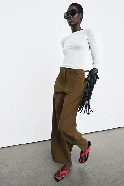 ZW COLLECTION VENTED STRAIGHT LEG PANTS