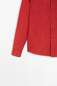 Regular fit 100% linen faded shirt