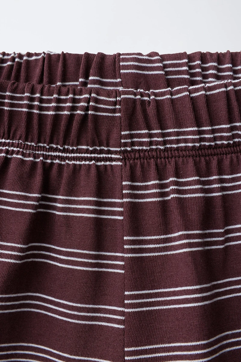 STRIPED T-SHIRT AND BERMUDA SHORTS JOGGING SET