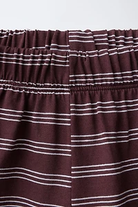 STRIPED T-SHIRT AND BERMUDA SHORTS JOGGING SET