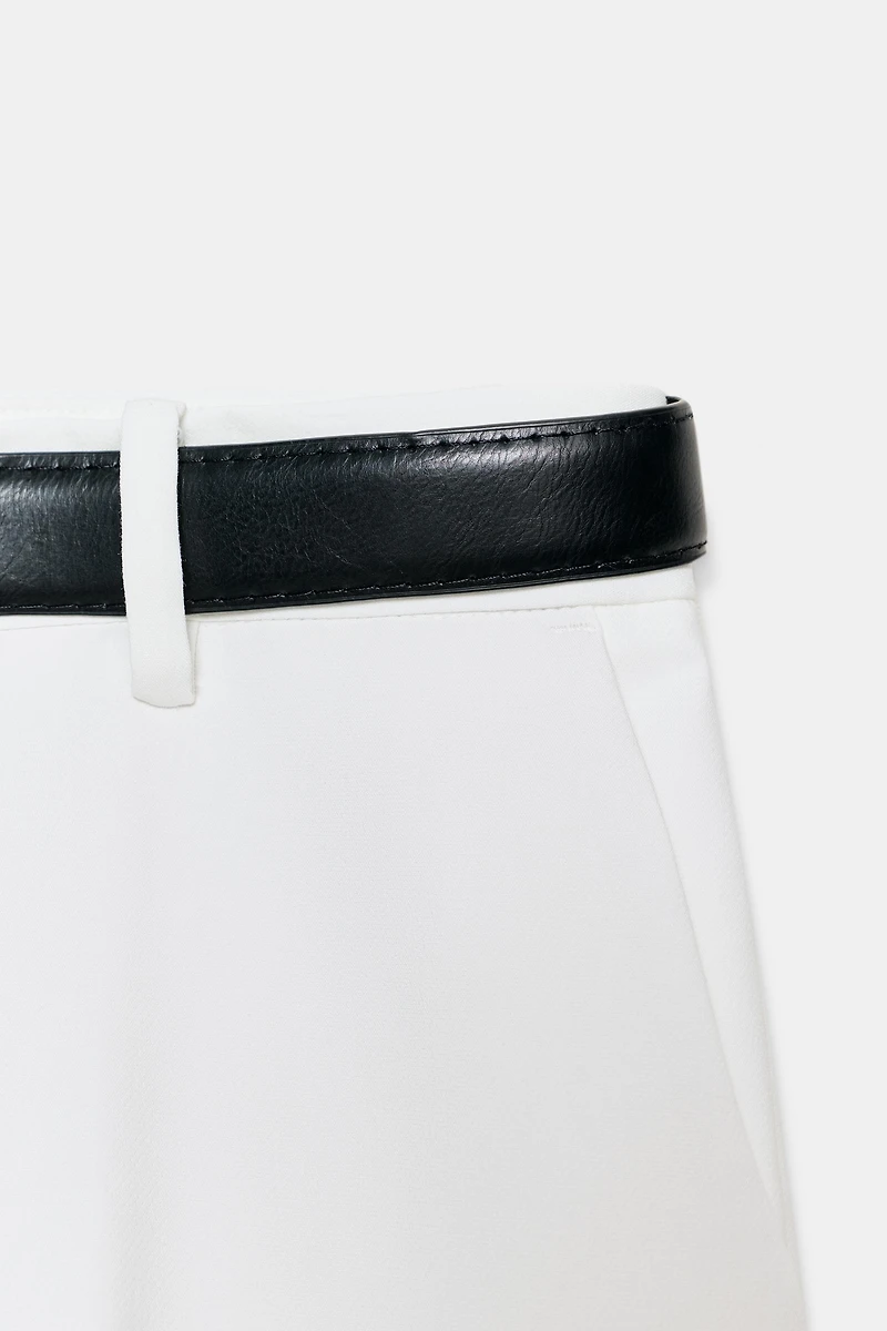 STRAIGHT LEG BELTED PANTS