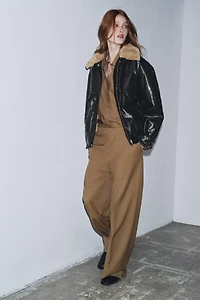 FAUX FUR COLLAR JACKET ZW COLLECTION