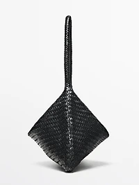 Mid-sized braided leather shoulder bag