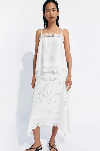 ZW COLLECTION EMBROIDERED ASYMMETRIC SKIRT