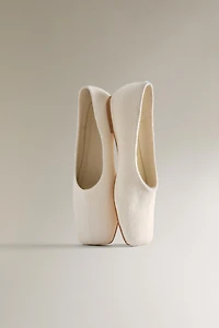 FAUX FUR LEATHER BALLET FLATS