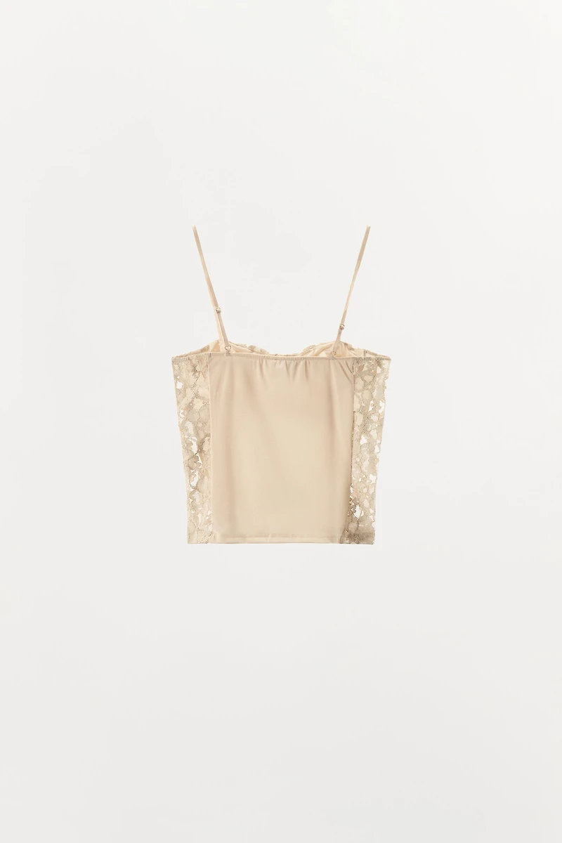 LACE COMBINATION CORSET TOP