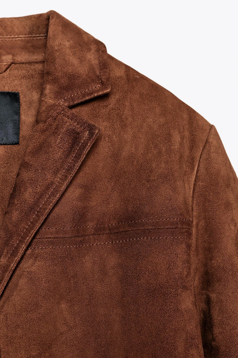 100% SUEDE OVERSIZE BLAZER ZW COLLECTION LIMITED EDITION