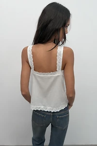 EMBROIDERED STRAP TOP