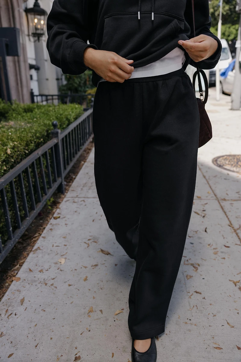 WIDE LEG FLEECE PANTS