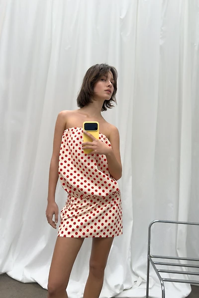 ROBE BUSTIER À POIS