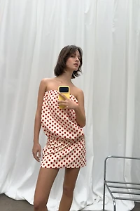 ROBE BUSTIER À POIS