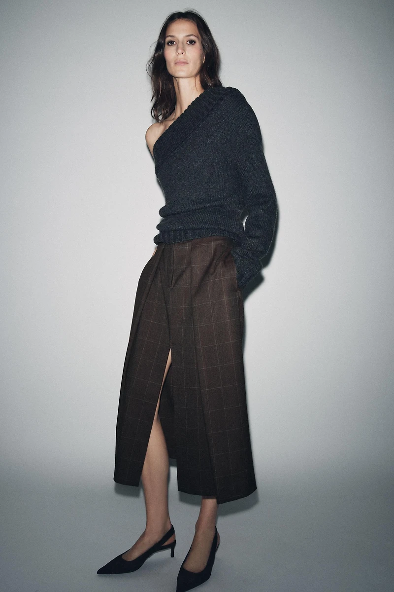 PLAID PLEATED SKIRT ZW COLLECTION
