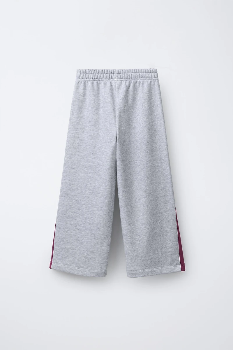 PANTALON À JAMBES LARGES OURS BRODÉ